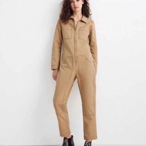 Tan Madewell Zip-Up Jumpsuit